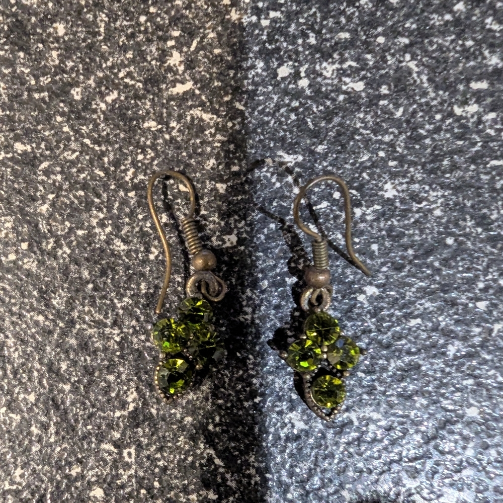 Elegant Green Crystal Earrings